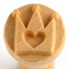 MKM Crown with Heart 2.5cm wood stamp
